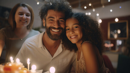 Obraz premium Family celebrating birthday