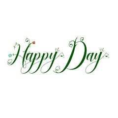 Fototapeta premium Happy day text effect design, fresh premium nature.