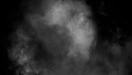Abstract smoke misty fog on isolated black background. Texture overlays. Paranormal mystic smoke, clouds for movie scenes.