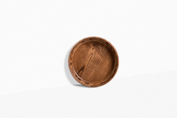 wooden plate on a white background
