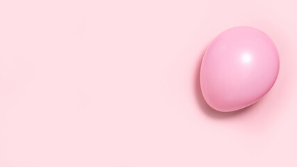 Pastel pink balloon on a pink background. Lightness concept. Banner for YouTube. with copy space