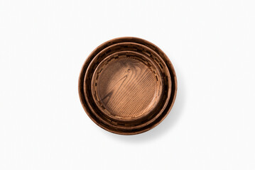 wooden plate on a white background