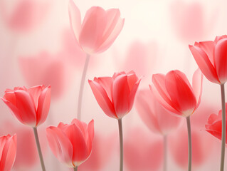 delicate pink tulip hand drawn background 