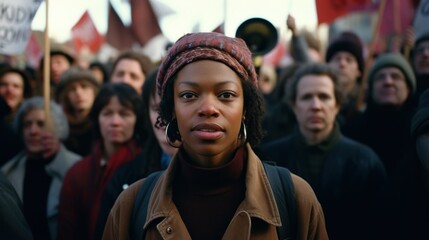 A group of people are protesting