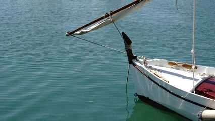 Fototapeta na wymiar bow of a traditional Mediterranean wooden boat