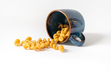 pasta in a blue cup