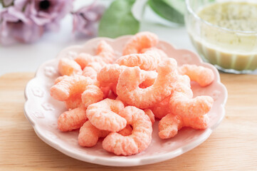 イチゴ味のコーン菓子