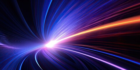 Abstract speed light background, presenting a futuristic concept with dynamic streaks of light that evoke a sense of motion and innovation.