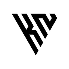 Triangle Letter KN Logo Design