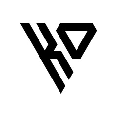 Triangle Letter KO Logo Design