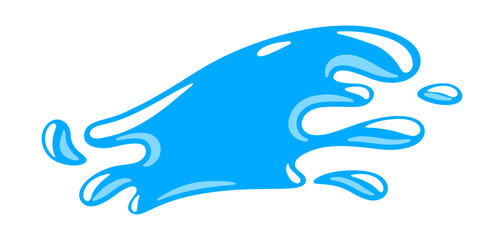 Water splash illustration. Aqua or liquid in motion.