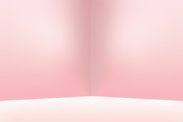Abstract empty pink studio room background with spotlights for product presentation. Vector illustration