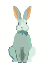 Vector illustration with mosaic-style. Symbol of 2023 on the Chinese calendar. Year of the rabbit. Easter symbol. 