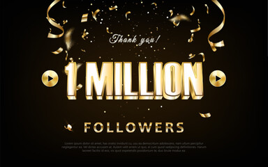 1 million 3d rendering gold text effect transparent vector