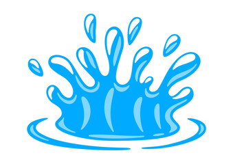 Water splash illustration. Aqua or liquid in motion.