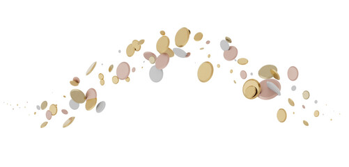 Shower of Elegance: Breathtaking 3D Illustration of Luxurious gold Confetti