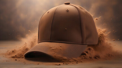 Naklejka premium Brown baseball cap