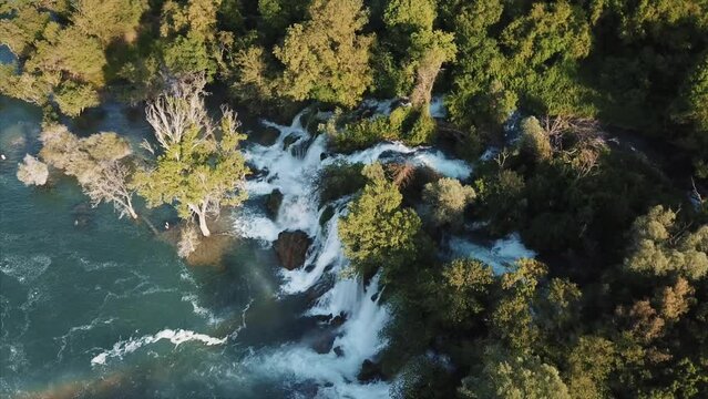 Flight over waterfall, Kravica, Studenci, Bosnia