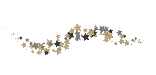 Gilded Wonders Unleashed: 3D Gold Stars Rain Illustration Mesmerizes Viewers