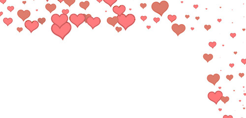 hearts isolated on transparent background. Valentine’s day design.