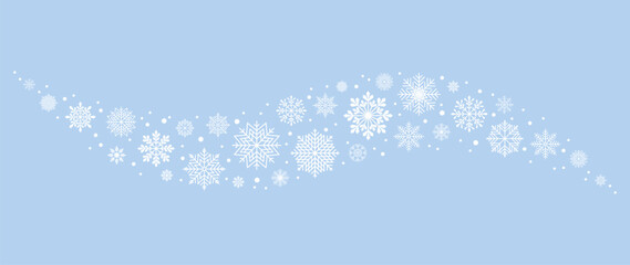 Winter background with snowflakes and snow. Vector illustration.