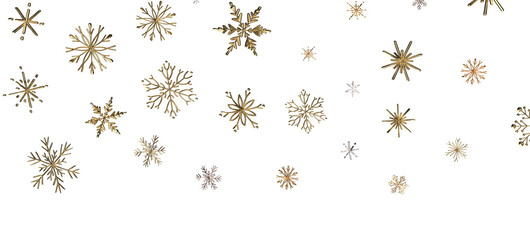 Snowflake Dance: Radiant 3D Illustration Showcasing Falling Christmas Snowflakes in Harmony