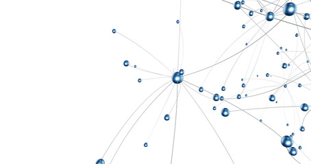 Digital cyberspace with particles and Digital data network connections concept.