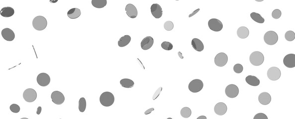 silver  serpentine confetti on transparent background. luxury isolated