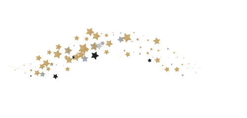 Gilded Wonders Unleashed: 3D Gold Stars Rain Illustration Mesmerizes Viewers