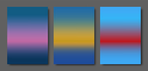 A set of sunset or sunrise gradients. Template for the design.
