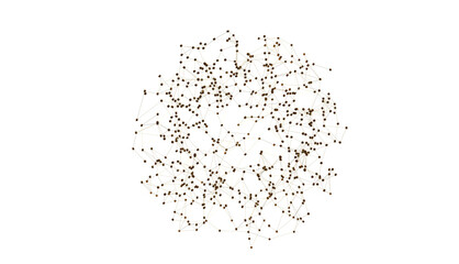 Abstract connected dots and lines. Concept of AI technology, Motion of digital data flow.