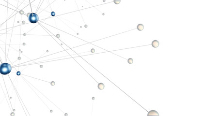 Big data visualization. Network connection structure with chaotic distribution of points and lines. 3D rendering.
