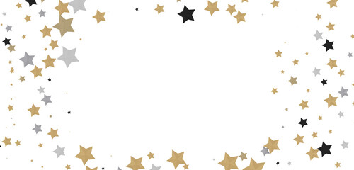 Gilded Wonders Unleashed: 3D Gold Stars Rain Illustration Mesmerizes Viewers