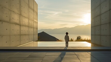 A Person Standing in Front of a Majestic Skyscraper