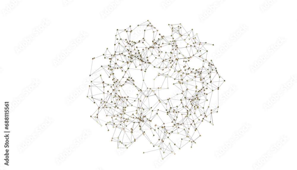 Aufkleber Abstract plexus blue geometry background. Digital technology network connection concept. 3D rendered illustration