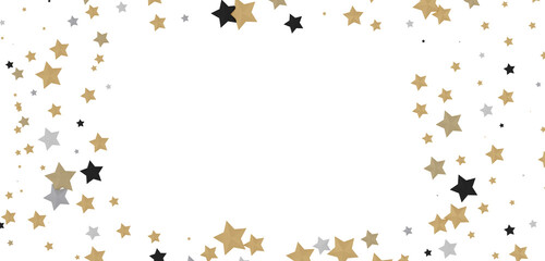 Gilded Wonders Unleashed: 3D Gold Stars Rain Illustration Mesmerizes Viewers