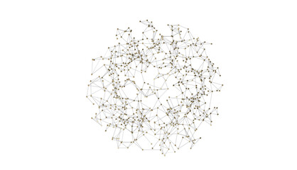 Abstract plexus blue geometry background. Digital technology network connection concept. 3D rendered illustration