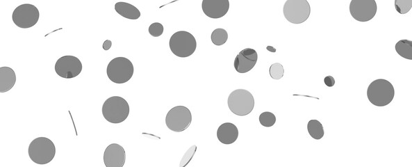 Shimmering Bliss: Mesmeric 3D Illustration Depicting Glistening silver Confetti