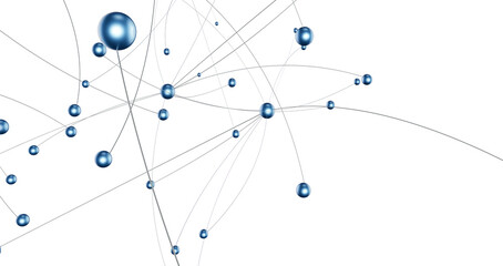 Motion of digital data flow. Communication and technology network concept with moving lines and dots