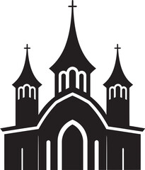 Pious Pillars Iconic Church Emblem Architectural Majesty Church Icon Design