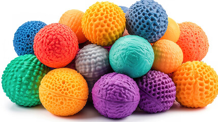Colorful tactile or sensory balls to enhance the cognitive and physical processes of children - obrazy, fototapety, plakaty