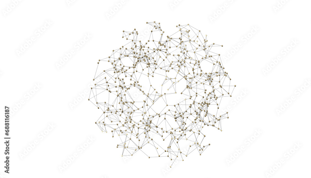 Poster Abstract plexus blue geometry background. Digital technology network connection concept. 3D rendered illustration