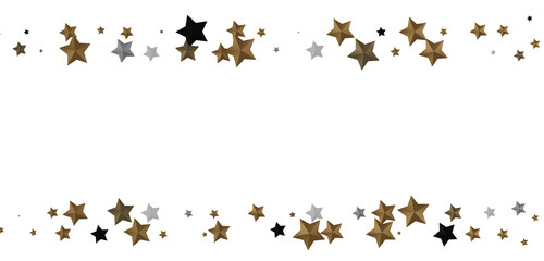 Gilded Wonders Unleashed: 3D Gold Stars Rain Illustration Mesmerizes Viewers