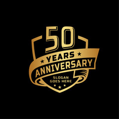 50 years anniversary celebration design template. 50th anniversary logo. Vector and illustration.