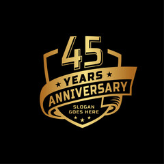 45 years anniversary celebration design template. 45th anniversary logo. Vector and illustration.