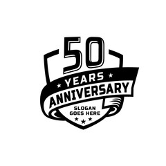 50 years anniversary celebration design template. 50th anniversary logo. Vector and illustration.