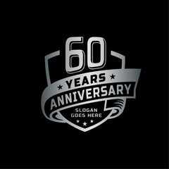 60 years anniversary celebration design template. 60th anniversary logo. Vector and illustration.