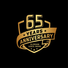 Obraz premium 65 years anniversary celebration design template. 65th anniversary logo. Vector and illustration.
