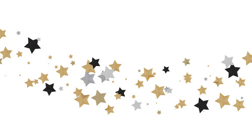 Gilded Wonders Unleashed: 3D Gold Stars Rain Illustration Mesmerizes Viewers