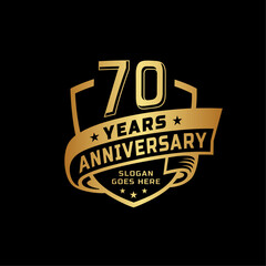 70 years anniversary celebration design template. 70th anniversary logo. Vector and illustration.